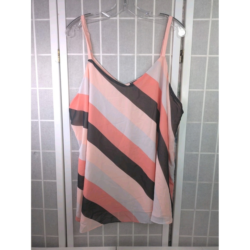 Torrid Women's Sophie Swing Cami Sz 3 (22/24) Excellent Condition Chiffon Stripe - Picture 4 of 12